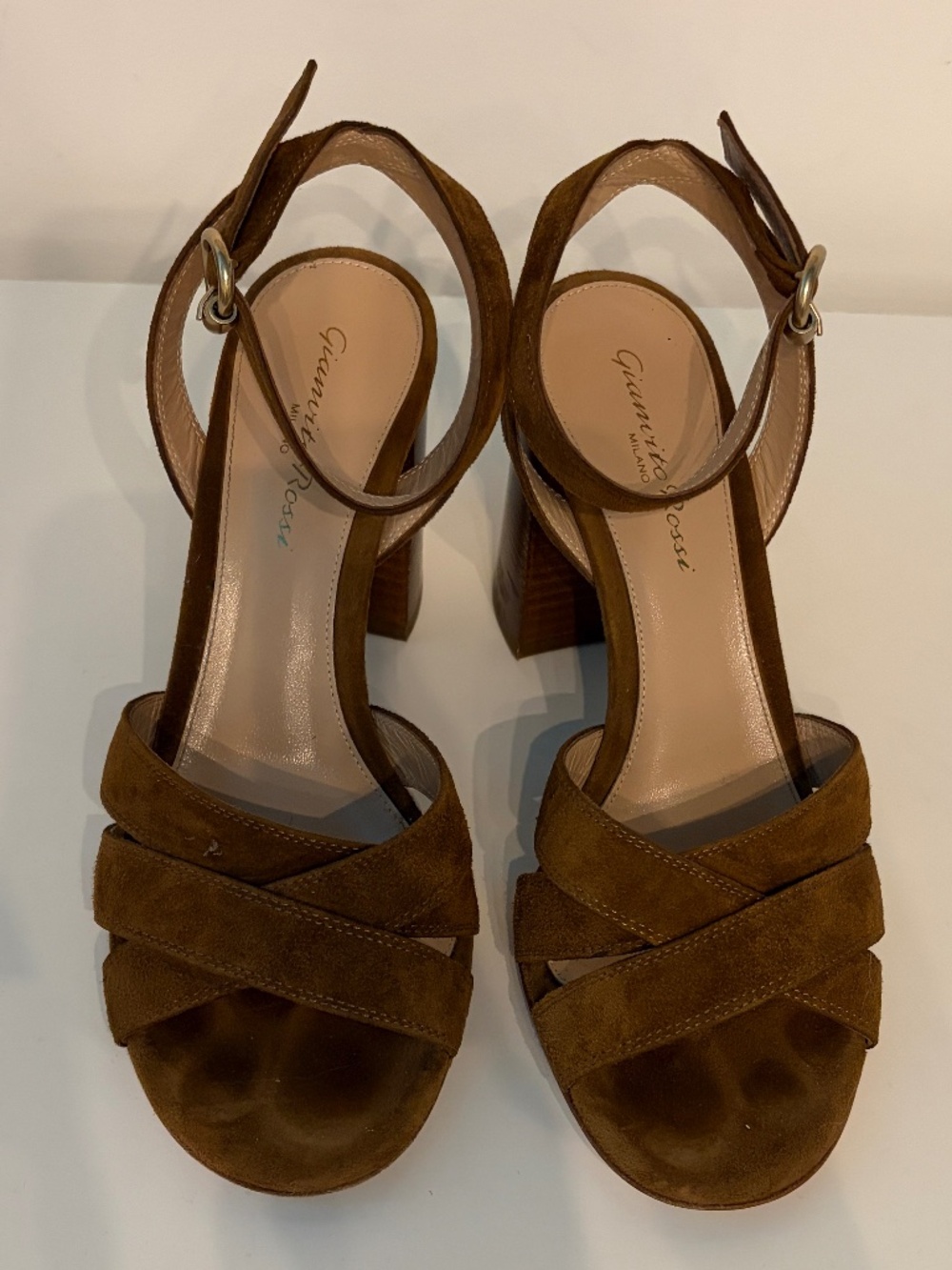 Gianvito Rossi Brown Suede Sandals in Sz 37